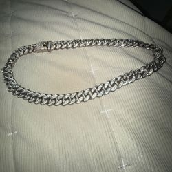 18mm 20in VVS Pronged Sterling Silver Cuban link 