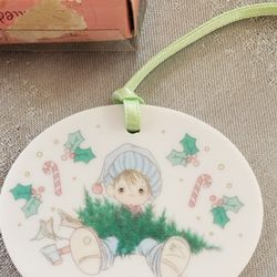 VTG Precious Moments 1996 Christmas Ornament Season Of Joy Enesco Boy With Tree