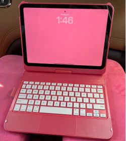 Pink Apple iPad with Pink Keyboard Case