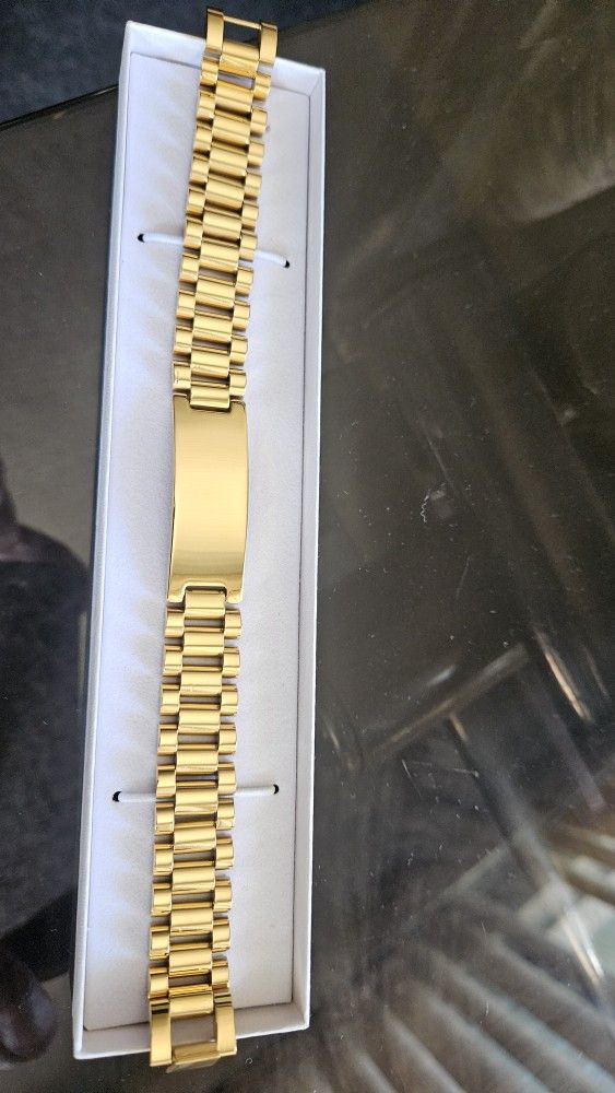 Mens 9 Inch Gold Plated Bracelet
