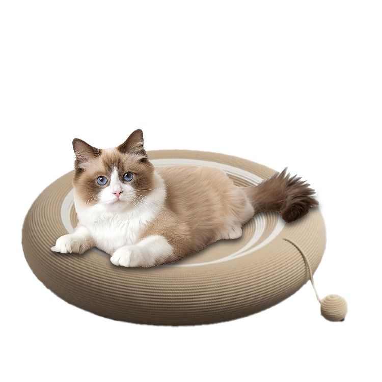 Round Sisal Rope Cat Scratching Post and Resting Bed
