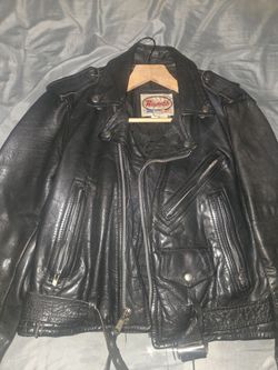 Leather biker jacket