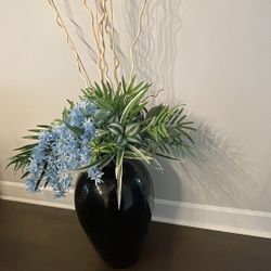 Floor Vase And Artificial Flowers