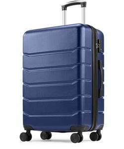 Blue - Hardside Luggage with Spinner Wheels - 24 Inch Expandable Suitcase, TSA Lock, Lightweight Hard Shell Carry On & Checked Luggage - Durable ABS/P