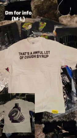 Alocs t-shirt white with purple lettering and cup on back