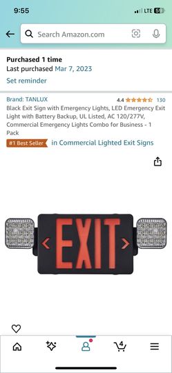 LED Exit Sign Lighting Fixture