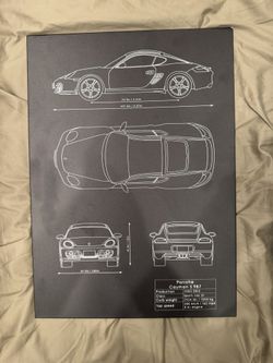 Porsche Cayman Metal Wall Sign
