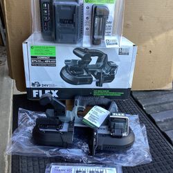FLEX COMPACT 24-VOLT 2.5-IN PORTABLE BAND SAW BATTERY AND CHARGER INCLUDED 