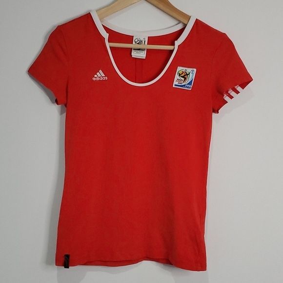 FIFA World Cup 2010 Adidas Red & White Women's Soccer/Football Jersey Size S