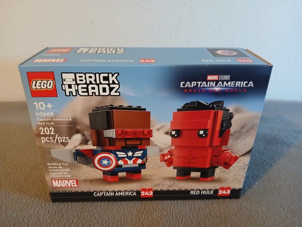 Lego Brickheadz Captain America and Red Hulk (40668) - Brand New!