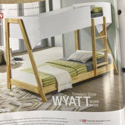 Strong New Twin Twin Modern Coastal Beach Bunkbed Great For Airbnb Vrbo  Shabby Chic Natural Wood Look 