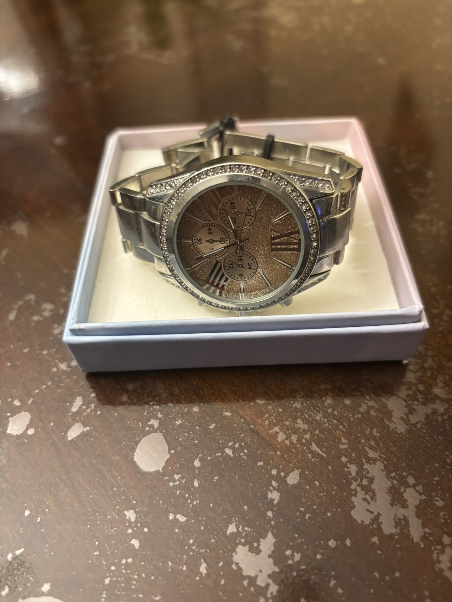 Silver and Rose Gold Watch