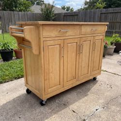 🔥 Brand New Wooden Kitchen Cart Island with Wheels 