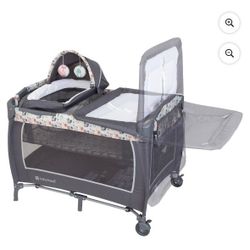 Baby Trend Lil Snooze Deluxe II Nursery Center Playard, Forest Party Grey