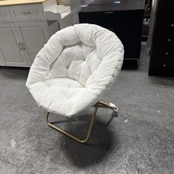 New in box Magshion Saucer Chair for Adults, Comfy Living Room Lounge Chair for Bedroom Corner, Dorm, Apartment, Faux Fur Fluffy Circle Accent Seat wi