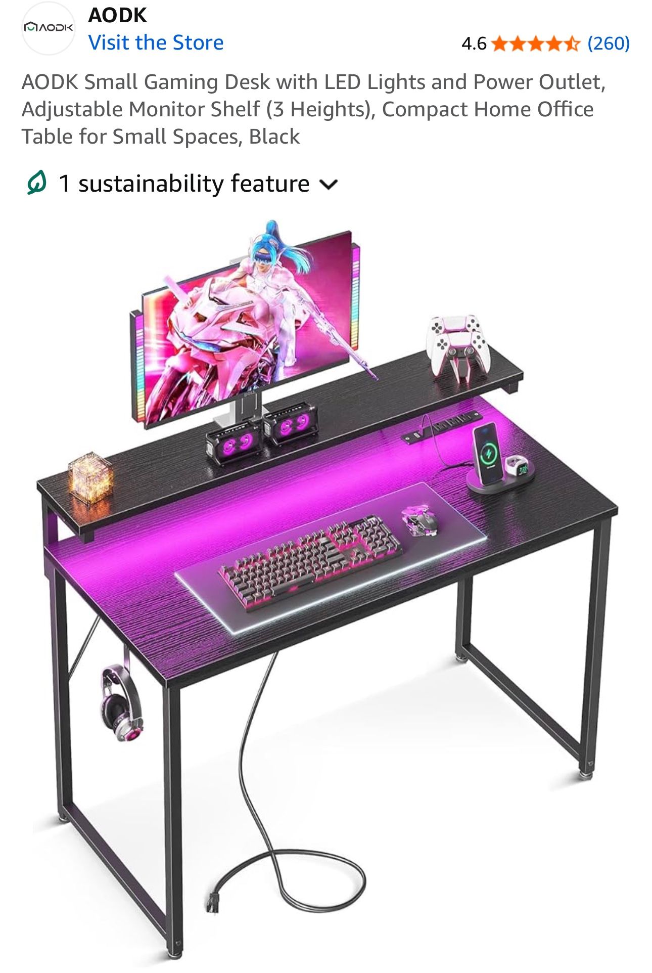 Desk With LED Lights