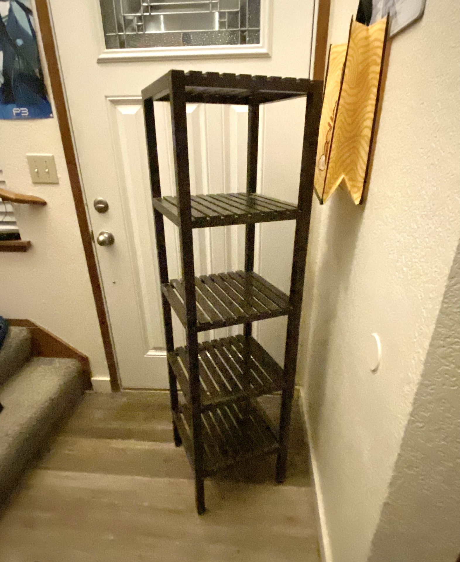 IKEA Muskan Shelf Unit 5 Level Bathroom Shelves Organizer Dark Brown Black
