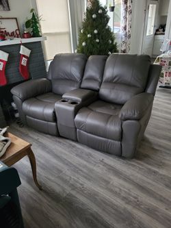 Electric Leather Love Seat