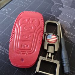 Leather Car Key Cover Lincoln Mkz Mustang $25.