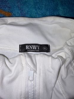 RNWY Contemporary Fashion White Zip-Up Top XL
