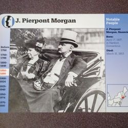 1995 Grolier J. P. Pierpont Morgan Banker Financer Vintage Collectible Large Card