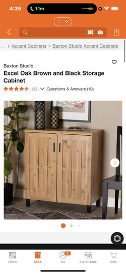 Baxton Studio Excel Oak Brown and Black Storage