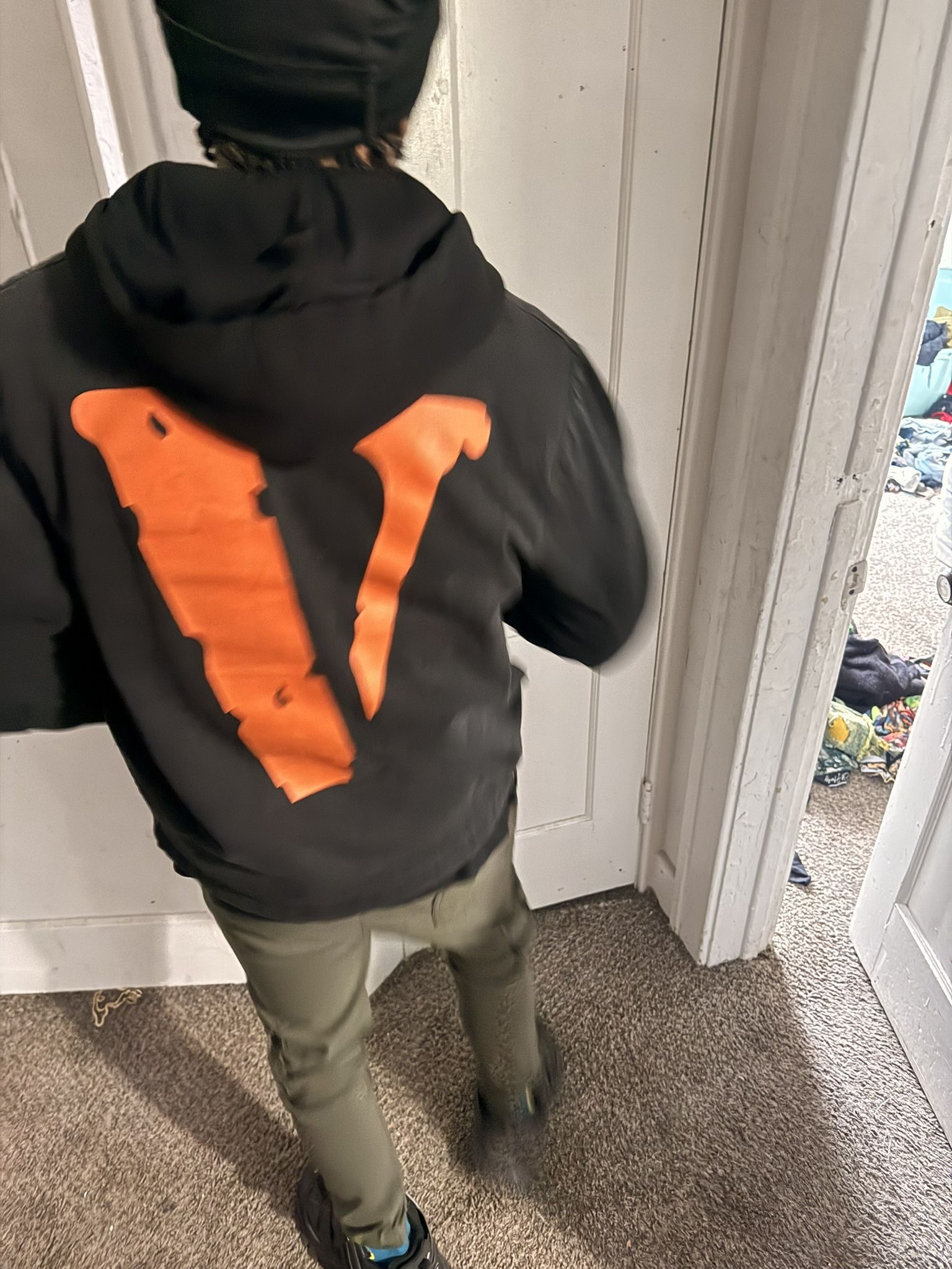 Black Vlone Zip Up Hoodie