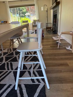 White Wood Dining Chairs Set of 2