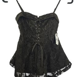NEW WITH TAG EXPRESS Lace Corset Green Tank Top Petite Size XXS SOLD OUT 
