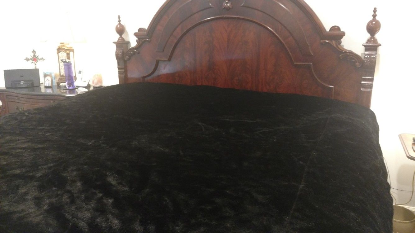 Custom made Black Velvet Bed Cover