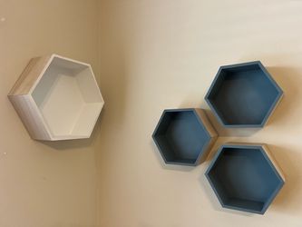 Hexagon Wall Shelves Set of 4