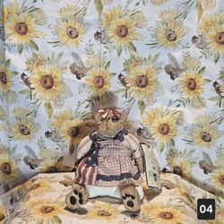 VINTAGE RUSS BERRIE BEARS PATRIOTIC AMERICANA KATHLEEN KELLY COUNTRY FOLKS SHELF SITTER WITH TAG