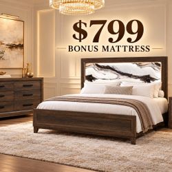 🛏️ Bedroom Set $799 + BONUS MATTRESS! Take It Home 🏠 $40 Down No Credit Needed