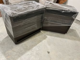TWO Night Stands NEW dark wood dresser