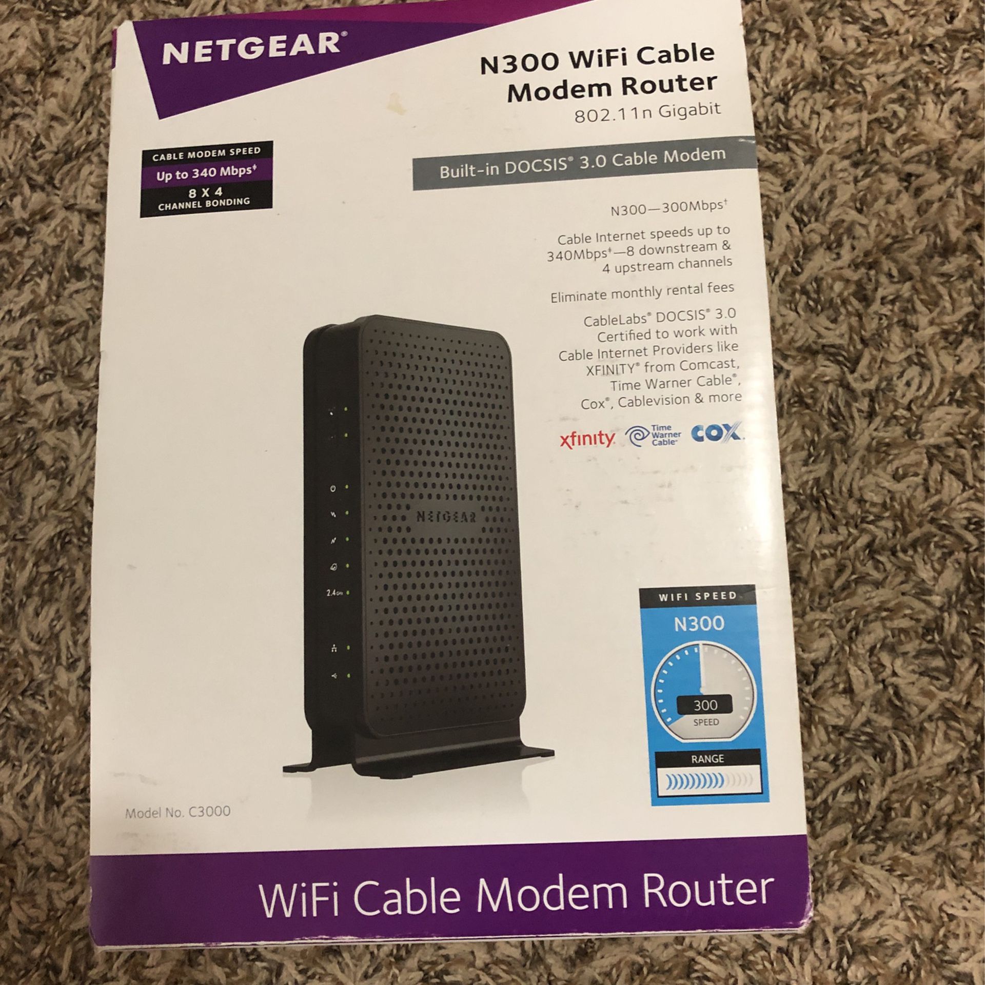 NETGEAR N300 Wifi Cable Modem Router