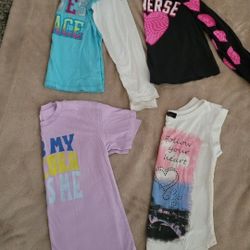 Girls 10/12 Shirts, Converse, Justice Long Sleeve 