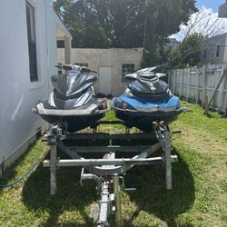 2 Jet Skis + Double Trailer – Sea-Doo GTI SE 130 + Yamaha FX Cruiser HO – Low Hours