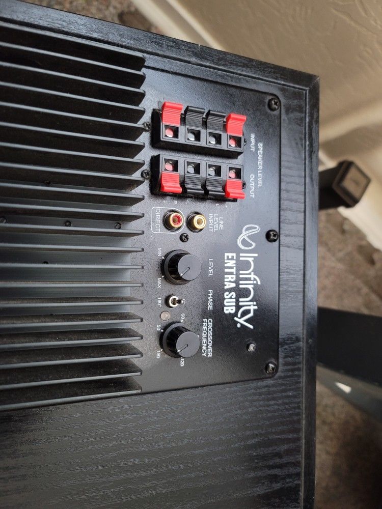 Channel Speaker Powered Subwoofer Infinity Entra Sub Infinity Channel Speaker Powered Subwoofer Infinity Entra Sub Infinity