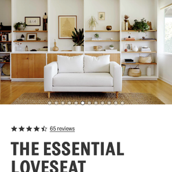 Loveseat couch - white Boucle - Sabai