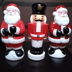 Very Cute Bundle Of Blow Mold Christmas Decorations 