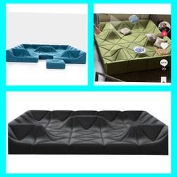 BRAND NEW DUNE SOFA,SIZE 12X12X12X12FT, BLACK MICROFIBER. CUSTOM MADE AVAILABLE.
