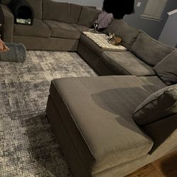 U Shaped Bluish Gray Sectional