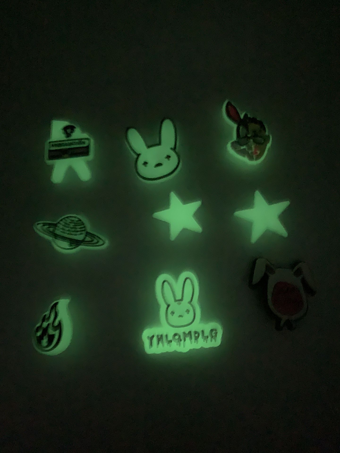 Bad Bunny Charms For Crocs Shoe 9 Pcs Glow In The Dark