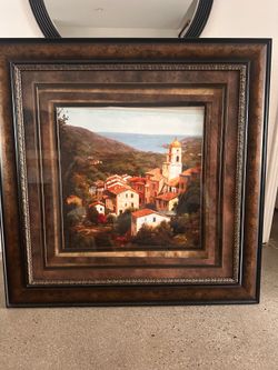 Designer 50"x50" Tuscan framed artwork