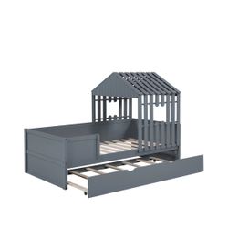 Twin Bed  Frame / Solid  Wood / Available In w hite Color 