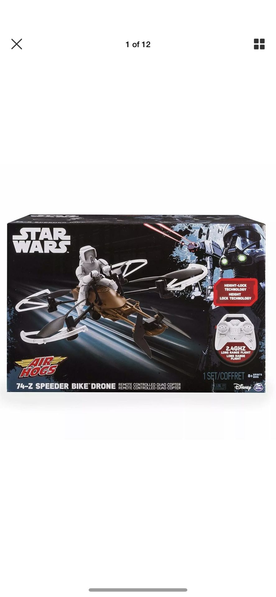 Star Wars Air Hogs Imperial Aratech 74 Z Speeder Bike Remote