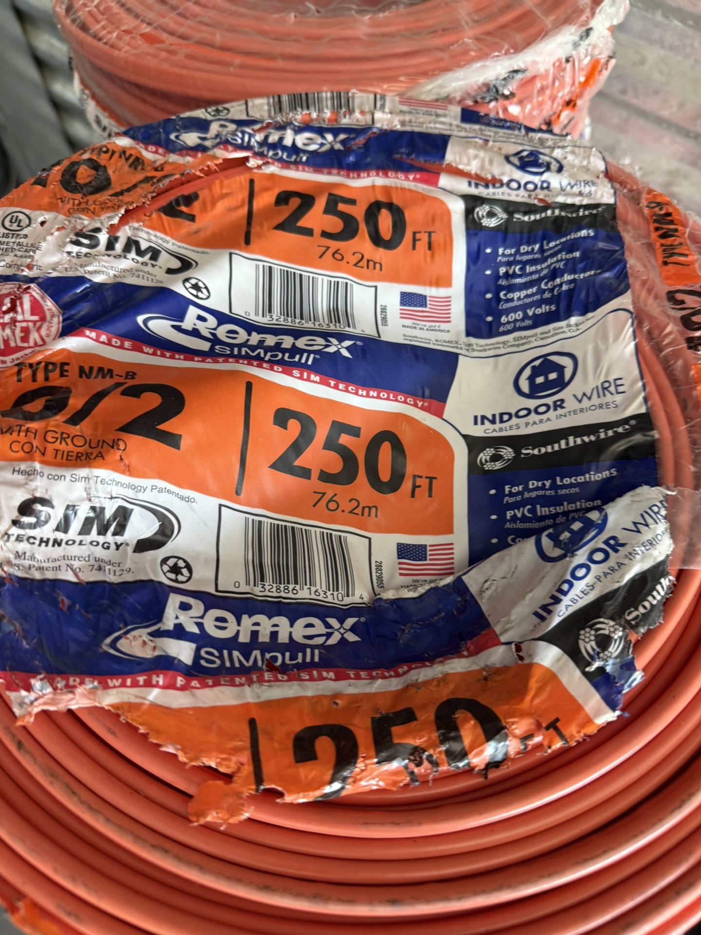 Romex Wire 10/2 250ft Copper Wire New Roll