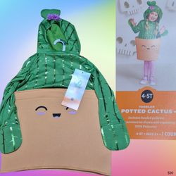 Toddler Potted Cactus Halloween Costume Size 4-5T