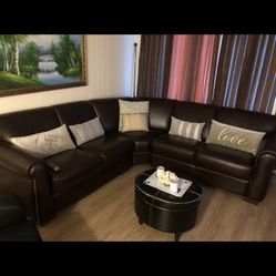 Brown Leather Sofa 