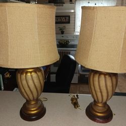 Lamps (2) for night stand. Working both for $20.00 (27 Inches) Tall